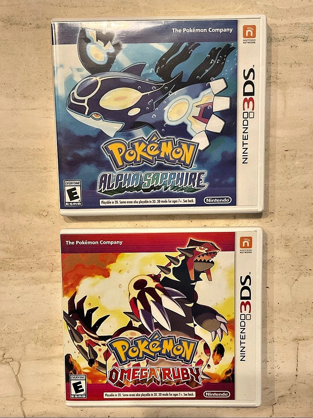 Empty Case Pokemon Alpha Sapphire & Pokemon Omega Ruby 3DS Game Cases No Games